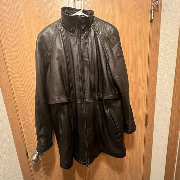 Vintage Tibor Leathers Genuine Leather Jacket - Size Large - Picture 1 of 4